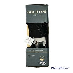 Gold Toe Memory Foam Men’s Slippers Black Medium size 9